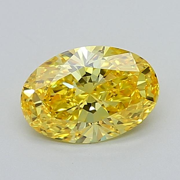 1.08 Ct. Fancy Vivid  Yellow Oval Lab Grown Diamond