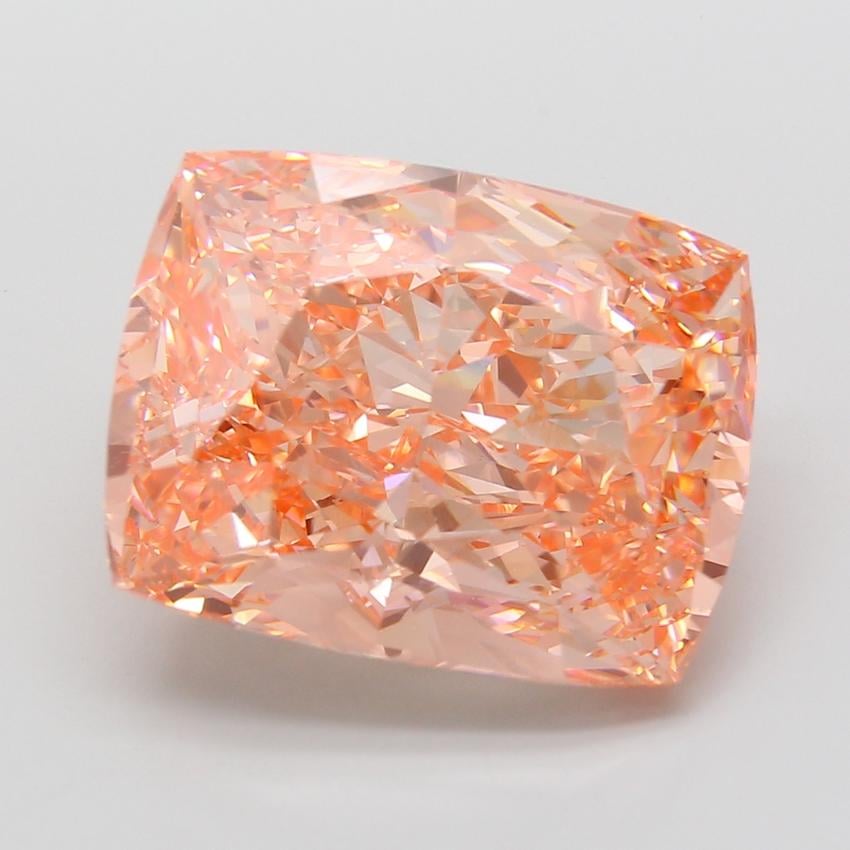 15.48 Ct. Fancy Vivid Pink Cushion Lab Grown Diamond