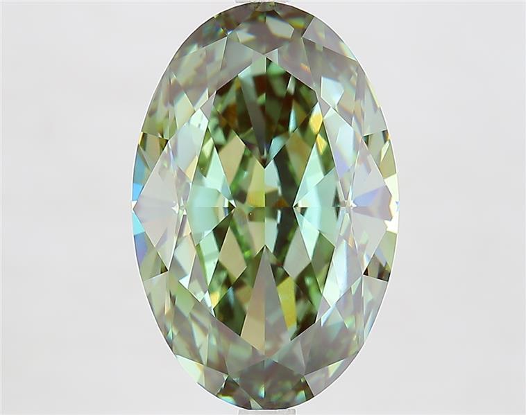 8.10 Ct. Fancy Intense  Green Oval Lab Grown Diamond