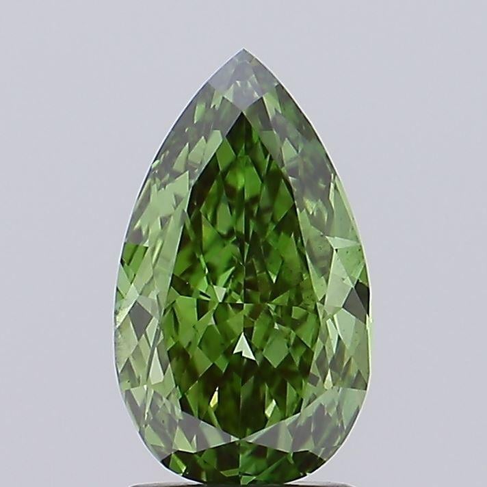2.02 Ct. Fancy Vivid  Green Pear Lab Grown Diamond