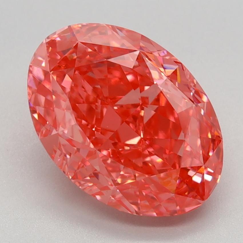 3.08 Ct. Fancy Vivid Pink Oval Lab Grown Diamond
