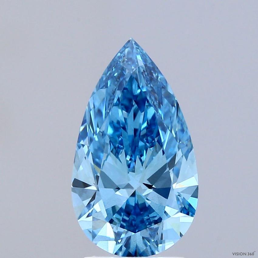 2.50 Ct. Fancy Vivid Blue Pear Lab Grown Diamond