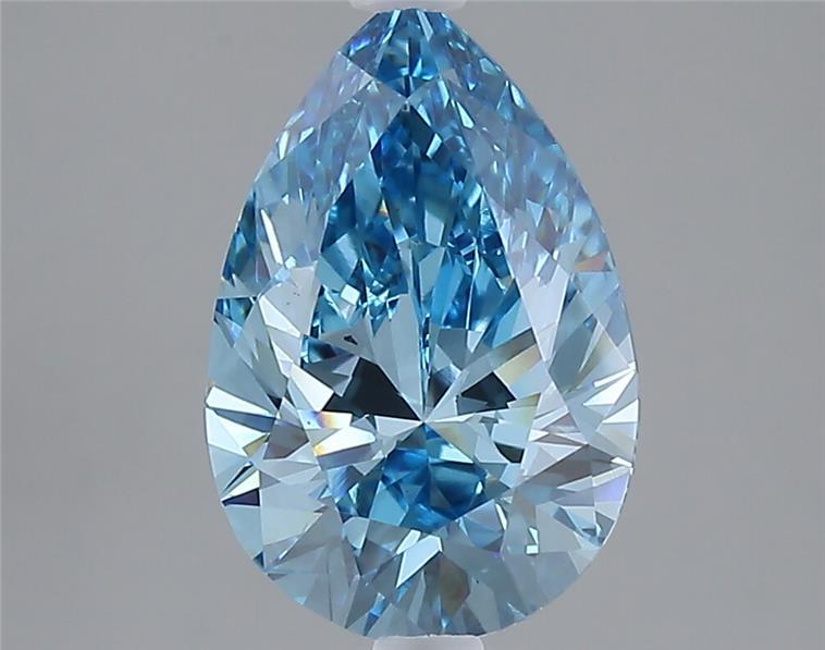 2.43 Ct. Fancy Vivid Blue Pear Lab Grown Diamond