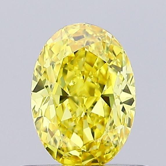 0.57 Ct. Fancy Vivid Yellow Oval Lab Grown Diamond