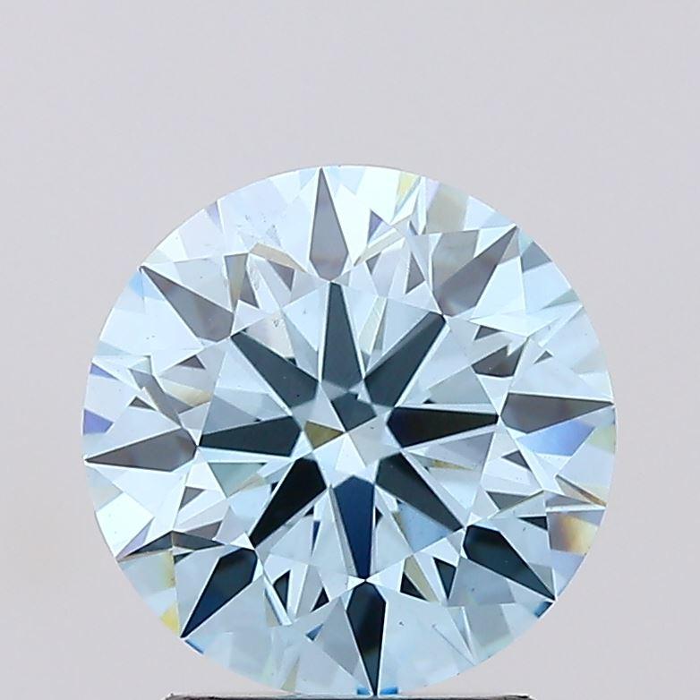 2.04 Ct. Fancy Vivid Blue Round Lab Grown Diamond
