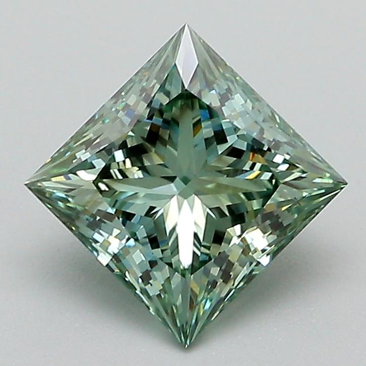 1.57 Ct. Fancy Vivid Green Princess Lab Grown Diamond