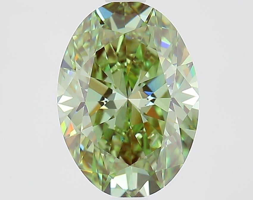 2.01 Ct. Fancy Vivid Green Oval Lab Grown Diamond