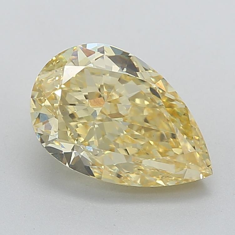 3.24 Ct. Fancy Vivid  Yellow Pear Lab Grown Diamond