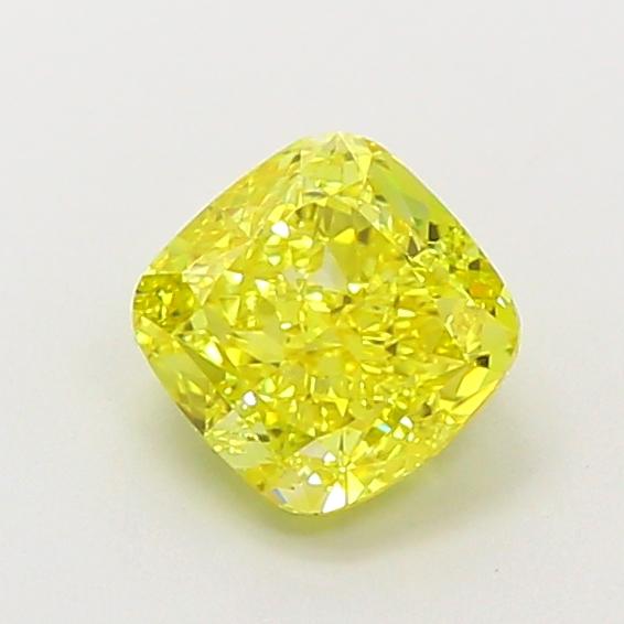 1.10 Ct. Fancy Vivid  Yellow Cushion Lab Grown Diamond