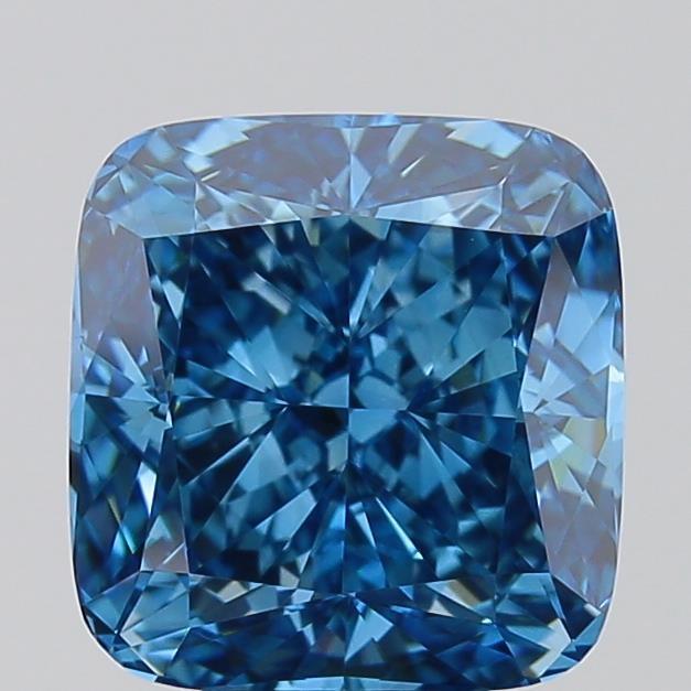 4.00 Ct. Fancy Vivid Blue Cushion Lab Grown Diamond