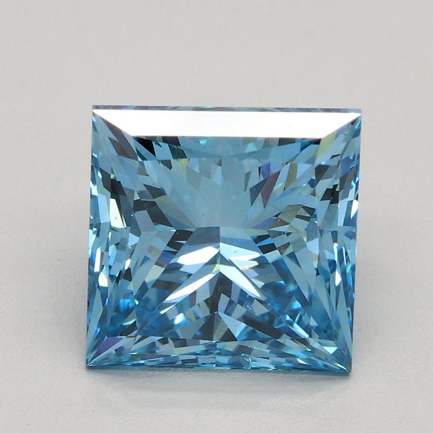 2.50 Ct. Fancy Vivid Blue Princess Lab Grown Diamond
