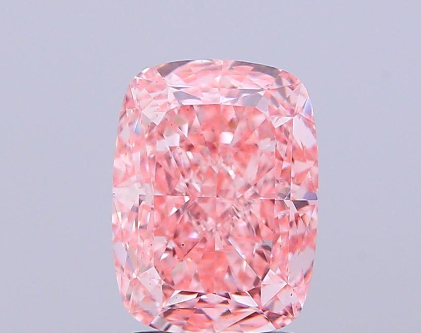 3.13 Ct. Fancy Vivid Pink Cushion Lab Grown Diamond