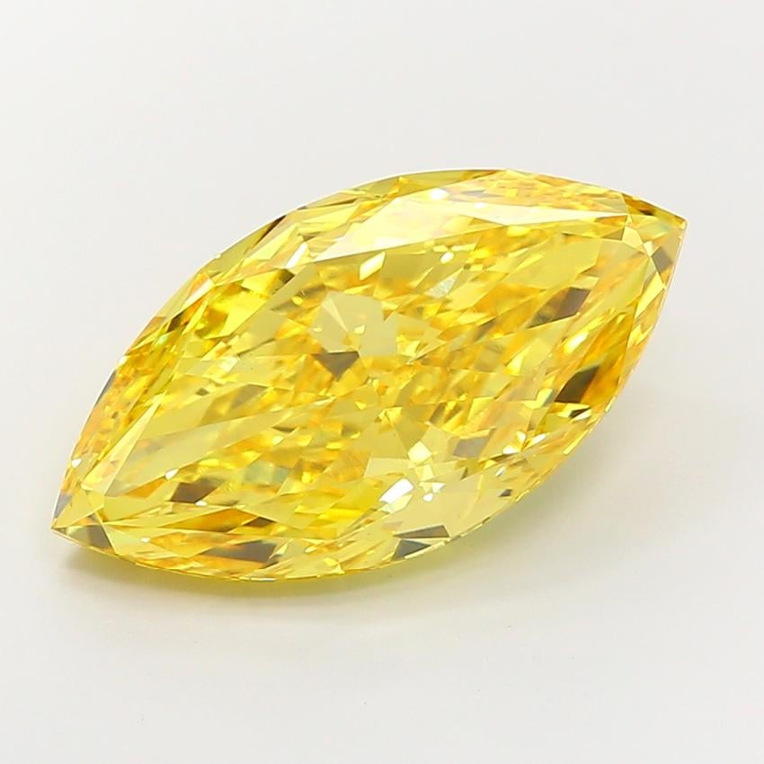10.38 Ct. Fancy Vivid Yellow Marquise Lab Grown Diamond