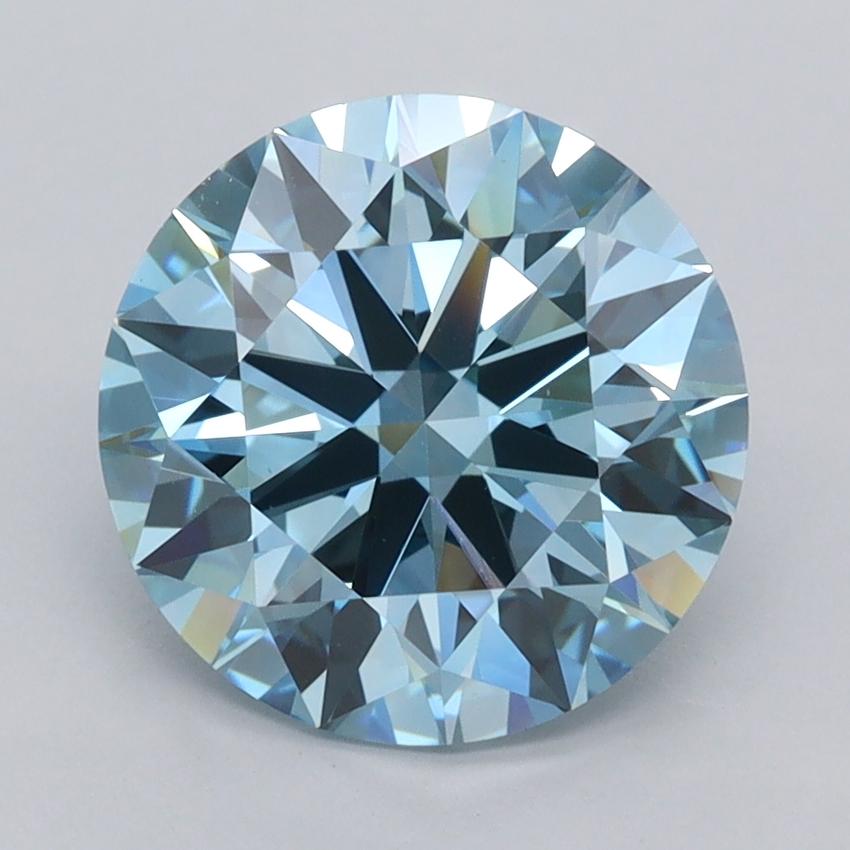 3.00 Ct. Fancy Vivid  Blue Round Lab Grown Diamond