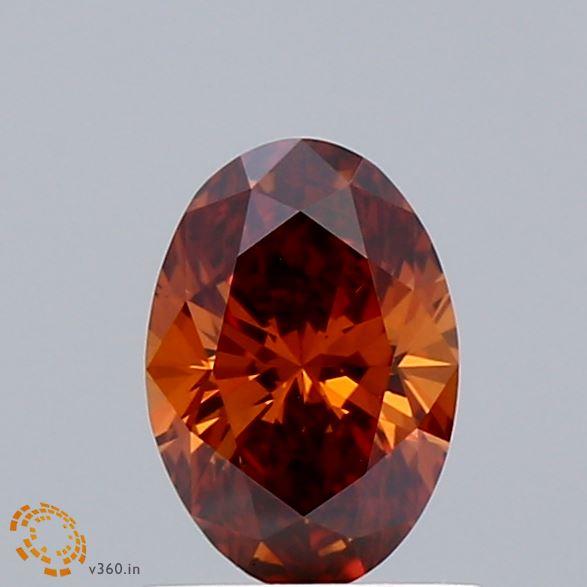 0.70 Ct. Fancy Deep  Orange Oval Lab Grown Diamond