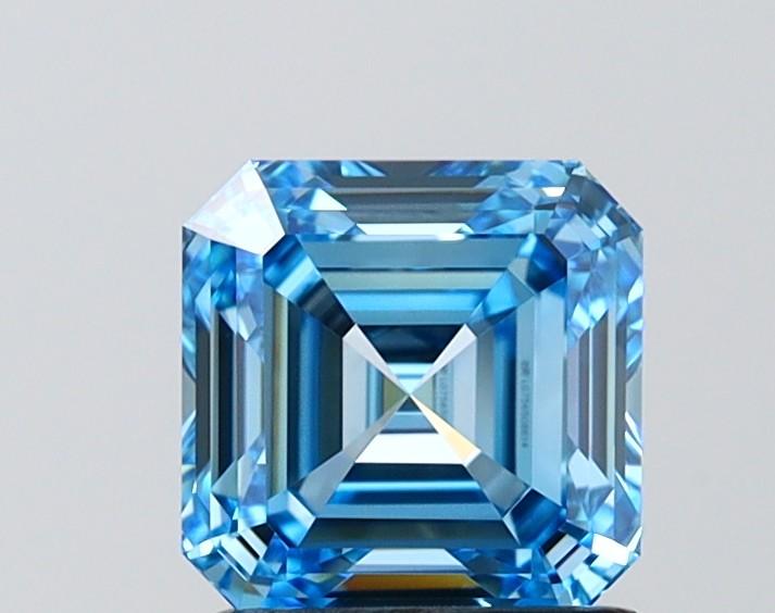 1.50 Ct. Fancy Vivid Blue Asscher Lab Grown Diamond