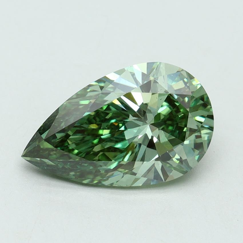 2.50 Ct. Fancy Vivid Green Pear Lab Grown Diamond