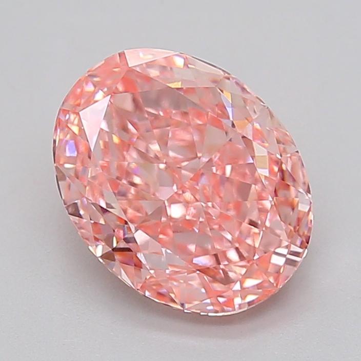2.11 Ct. Fancy Vivid  Pink Oval Lab Grown Diamond