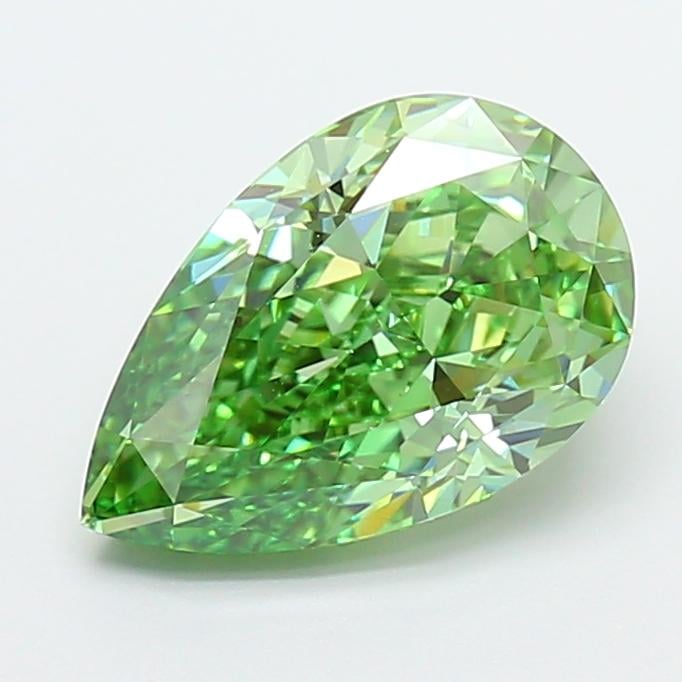 3.02 Ct. Fancy Vivid Green Pear Lab Grown Diamond