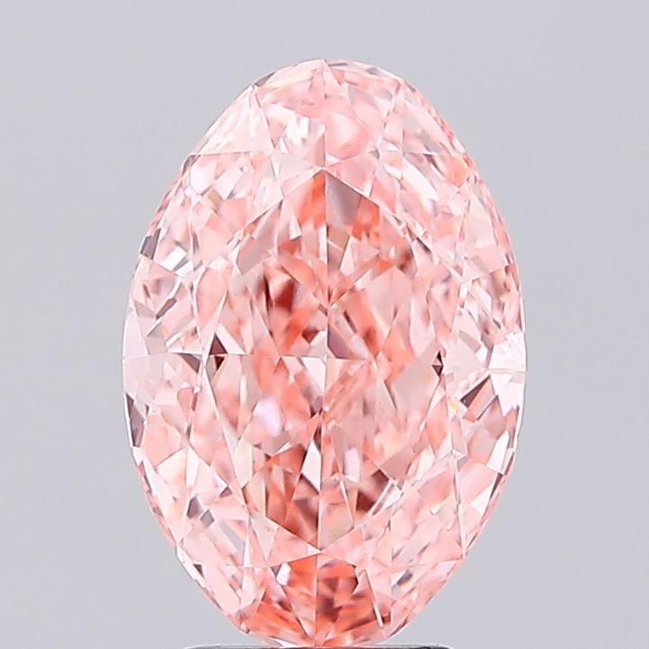3.05 Ct. Fancy Vivid Pink Oval Lab Grown Diamond