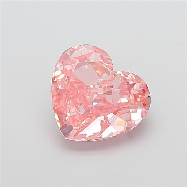 4.05 Ct. Fancy Intense Orangy Pink Heart Lab Grown Diamond