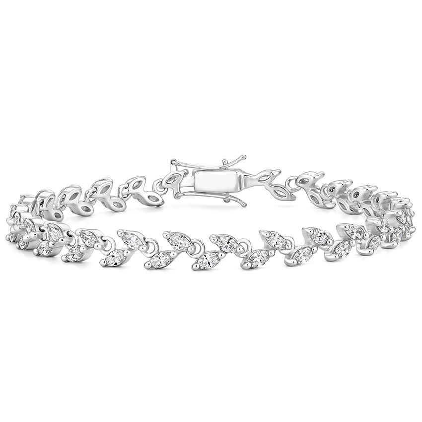 18K White Gold Sage Diamond Bracelet, large top view
