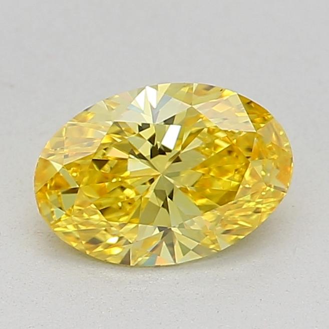0.51 Ct. Fancy Vivid Yellow Oval Lab Grown Diamond