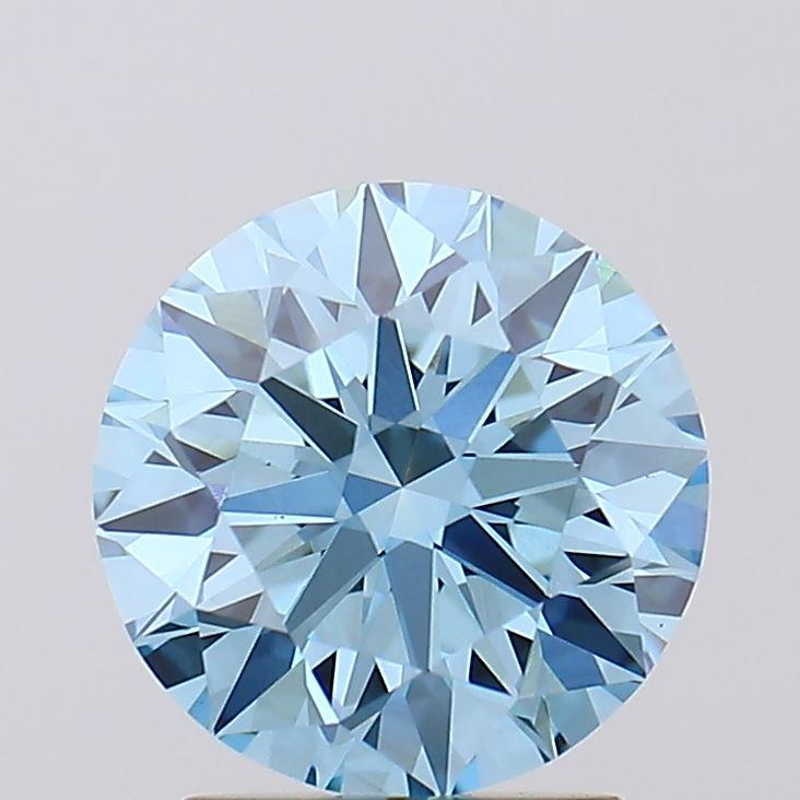 2.02 Ct. Fancy Vivid Blue Round Lab Grown Diamond