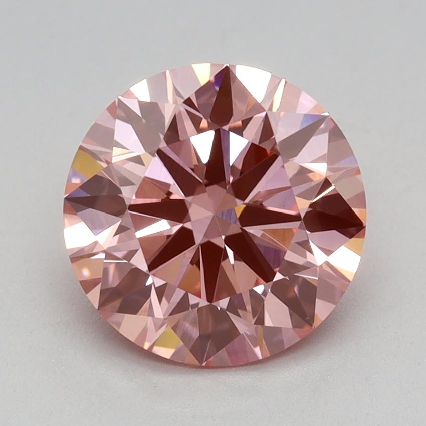1.58 Ct. Fancy Vivid Pink Round Lab Grown Diamond