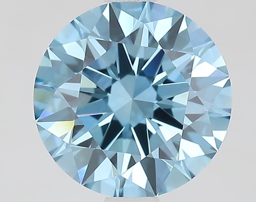 1.64 Ct. Fancy Vivid Blue Round Lab Grown Diamond