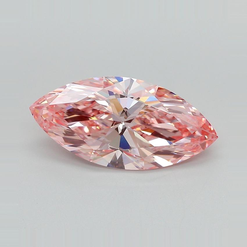 3.42 Ct. Fancy Vivid Pink Marquise Lab Grown Diamond