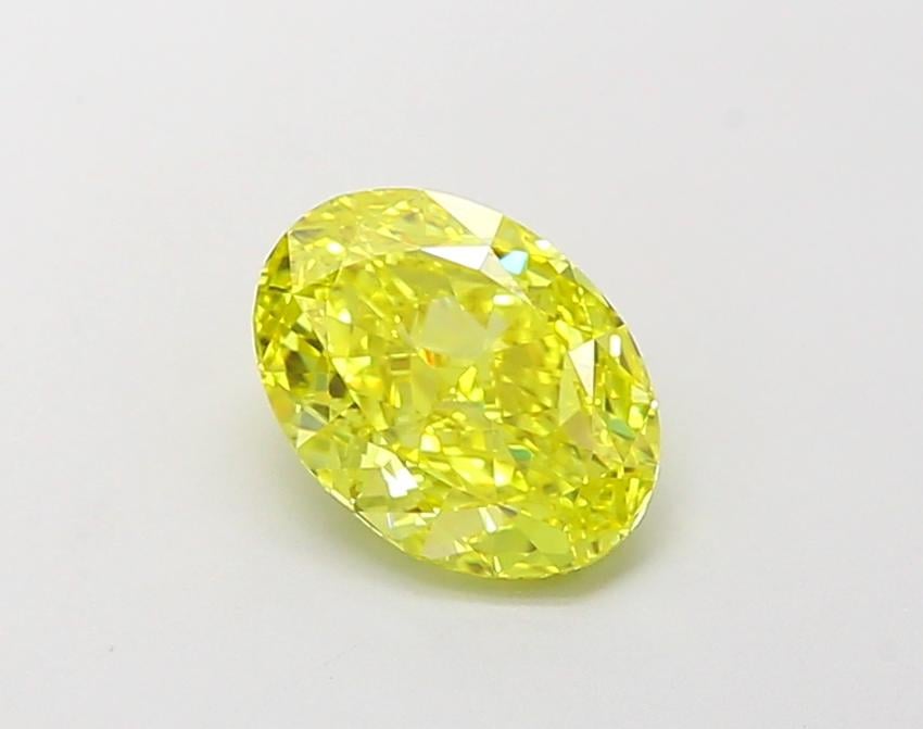 1.08 Ct. Fancy Vivid Yellow Oval Lab Grown Diamond