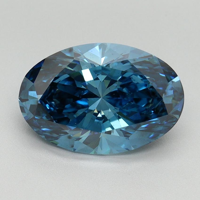 3.03 Ct. Fancy Vivid Blue Oval Lab Grown Diamond