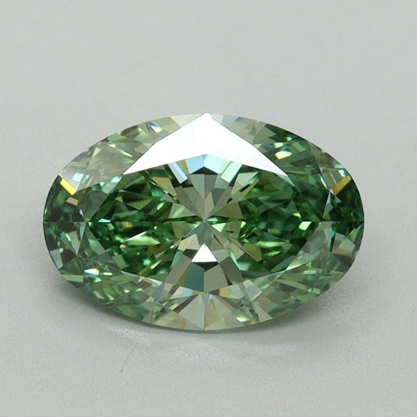 1.66 Ct. Fancy Vivid Green Oval Lab Grown Diamond
