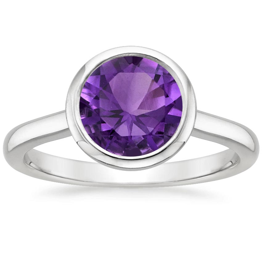 Amethyst Luna Ring in 18K White Gold | Brilliant Earth