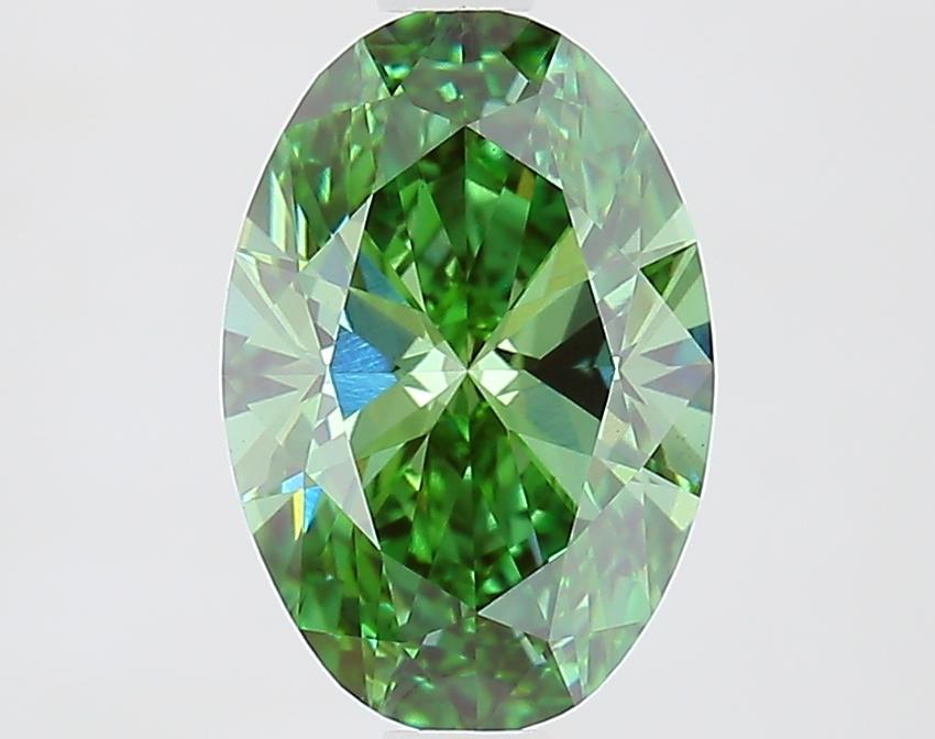 1.53 Ct. Fancy Vivid Green Oval Lab Grown Diamond