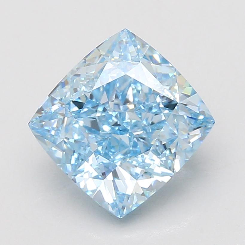 4.09 Ct. Fancy Vivid Blue Cushion Lab Grown Diamond