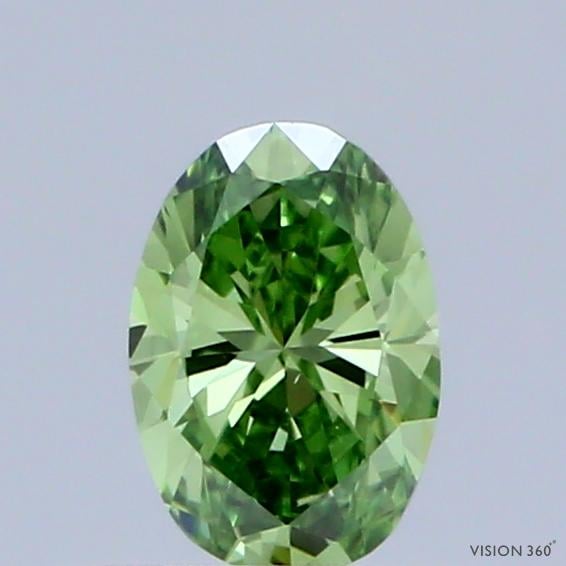 0.32 Ct. Fancy Vivid Green Oval Lab Grown Diamond