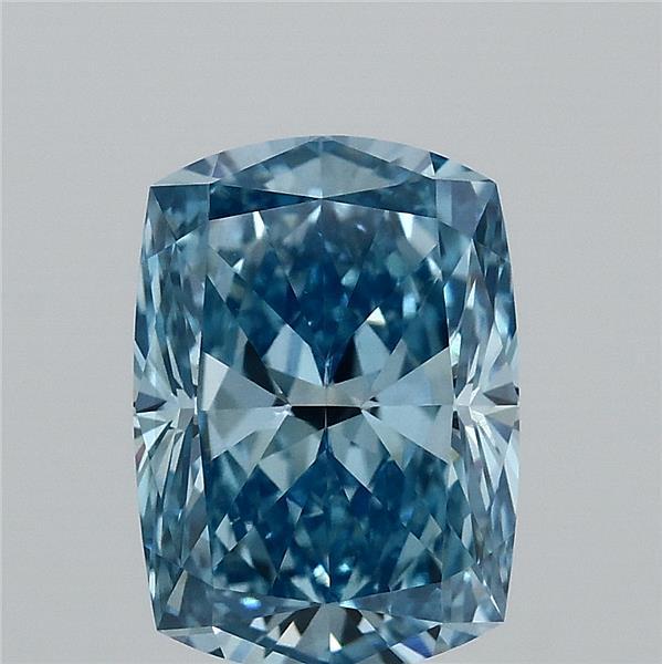 2.61 Ct. Fancy Vivid Blue Cushion Lab Grown Diamond