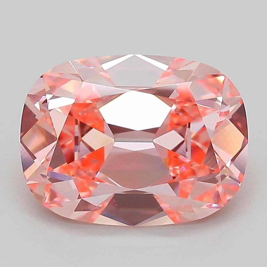 3.10 Ct. Fancy Intense Pink Cushion Lab Grown Diamond