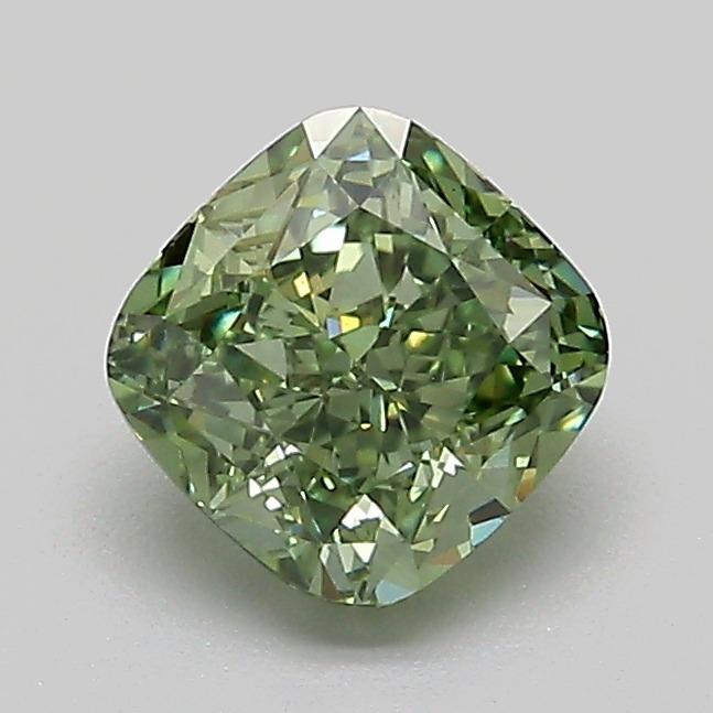1.05 Ct. Fancy Vivid Green Cushion Lab Grown Diamond