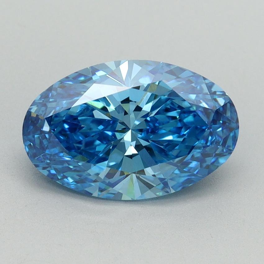 2.06 Ct. Fancy Vivid Blue Oval Lab Grown Diamond