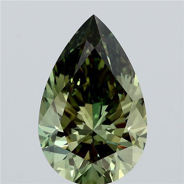 5.03 Ct. Fancy Vivid  Green Pear Lab Grown Diamond