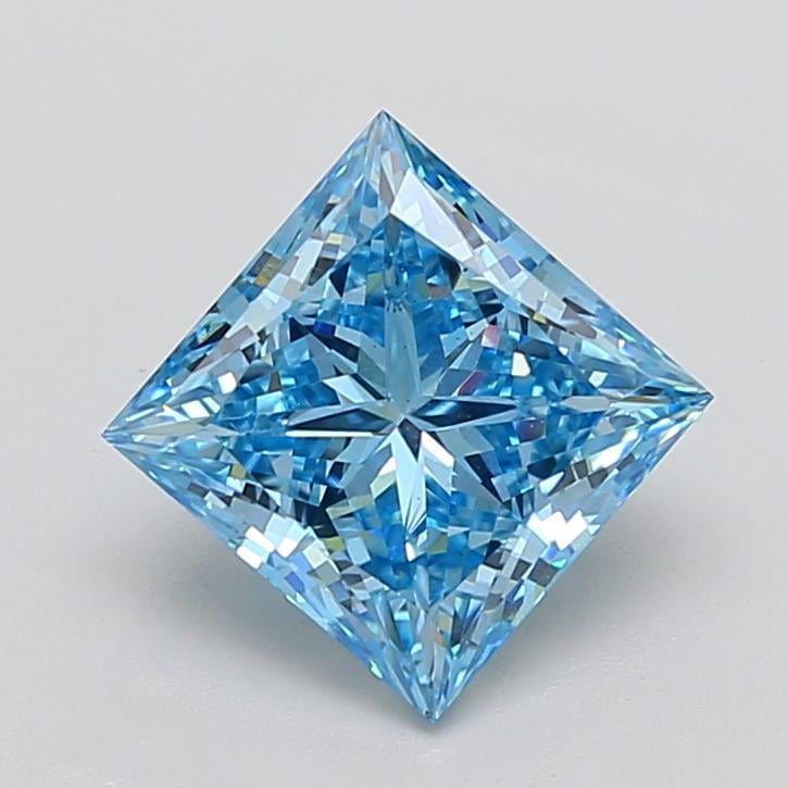 3.09 Ct. Fancy Vivid  Blue Princess Lab Grown Diamond