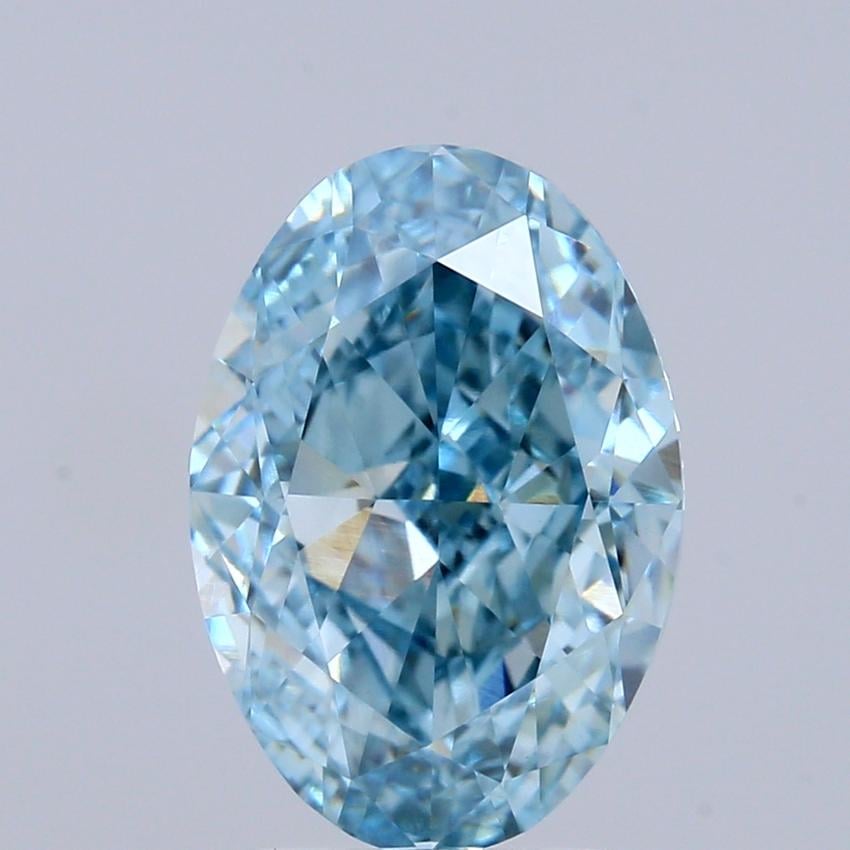 3.02 Ct. Fancy Blue Oval Lab Grown Diamond