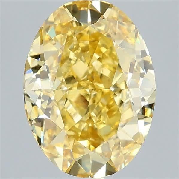 1.58 Ct. Fancy Intense Yellow Oval Lab Grown Diamond