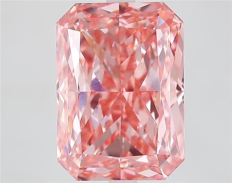 8.03 Ct. Fancy Vivid  Pink Radiant Lab Grown Diamond