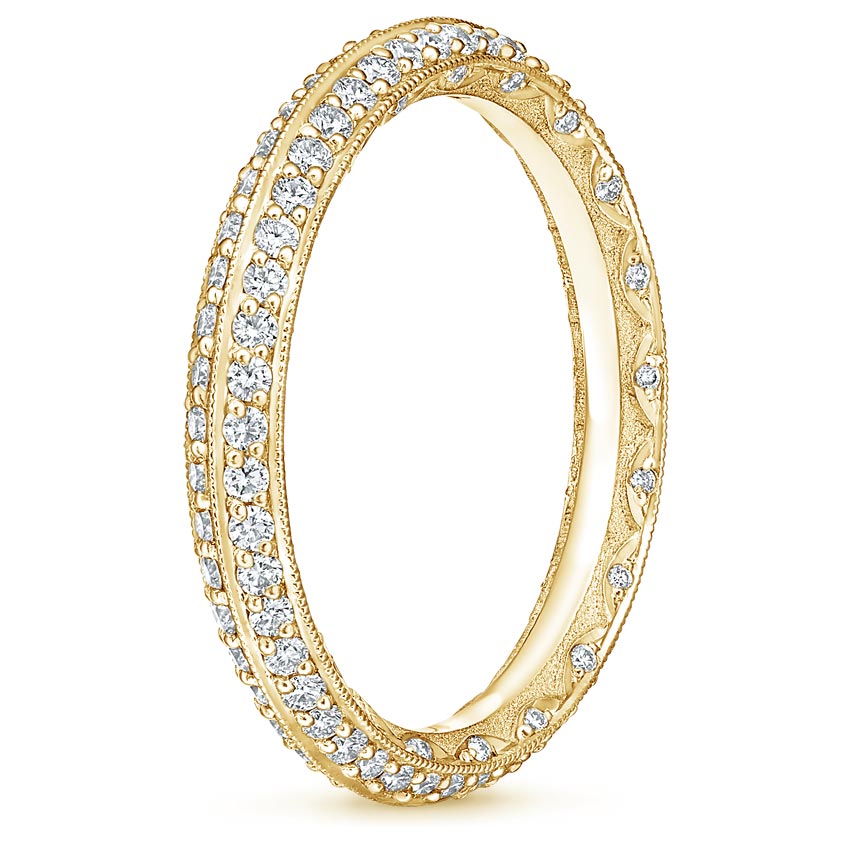 18K Yellow Gold Tacori Sculpted Crescent Knife Edge Eternity Diamond Ring (2/3 ct. tw.), large side view