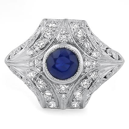 Art Deco sapphire Cocktail Ring