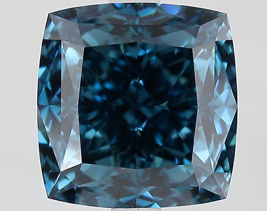 4.11 Ct. Fancy Vivid Blue Cushion Lab Grown Diamond